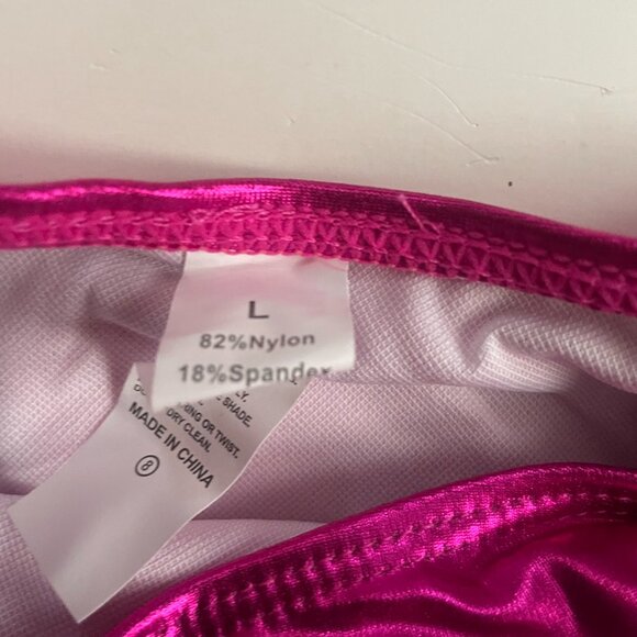 Metallic Hot Pink Rave Bikini Set - Picture 6 of 11
